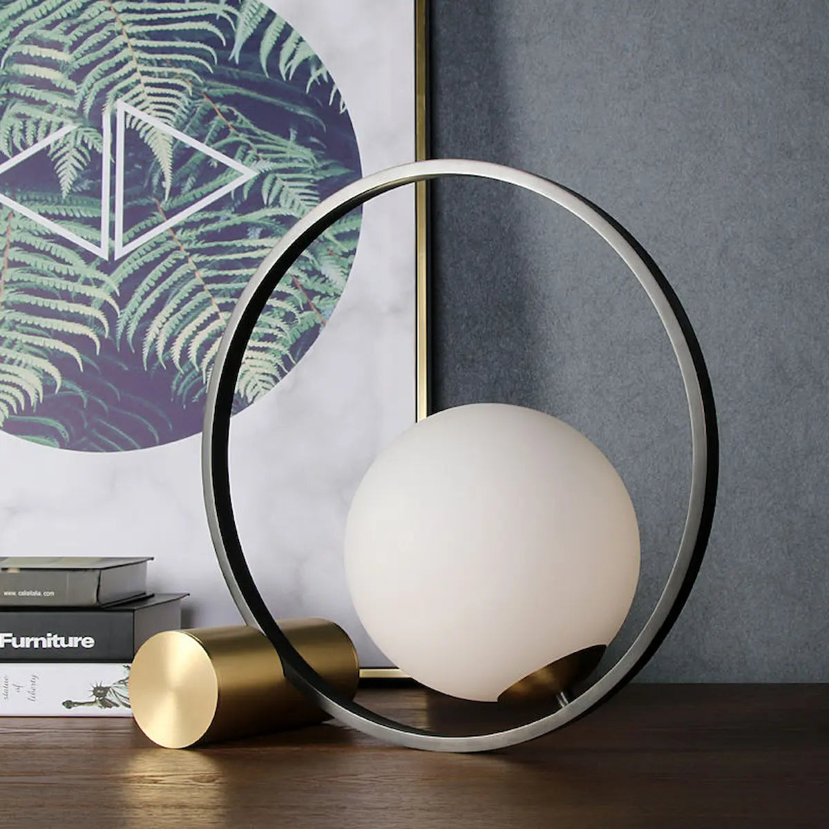 Grande lampe de luxe Horizon Bristol 420mm en métal brossé doré — Maison Oria